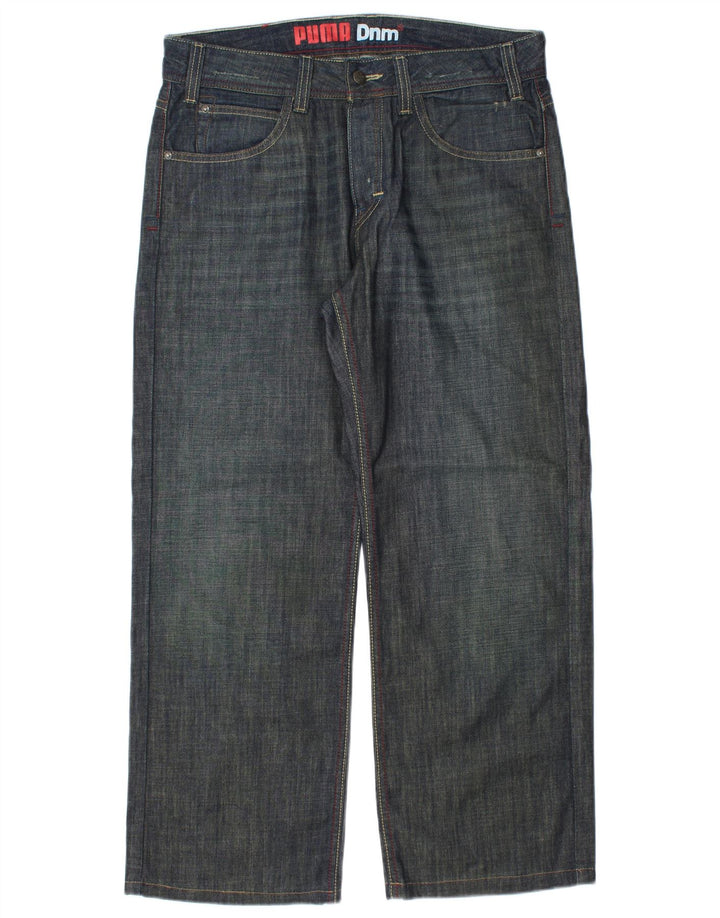 Puma Mens Straight Jeans W32 L28 Navy Blue Cotton
