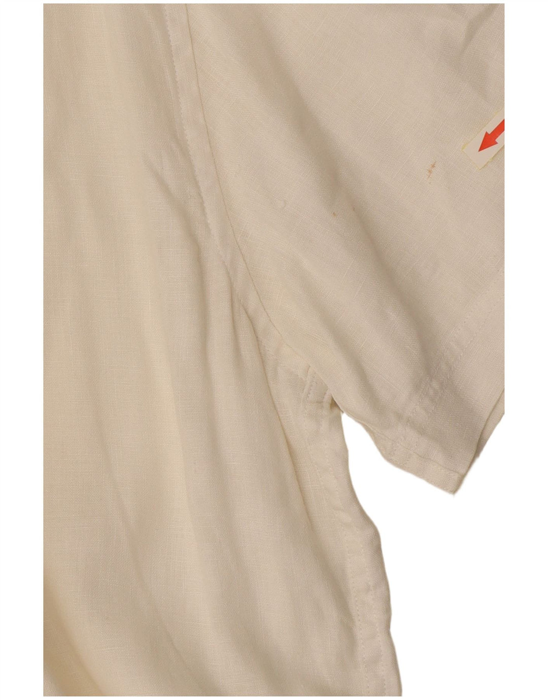 Timberland Mens Short Sleeve Regular Fit Shirt XL Off White Linen