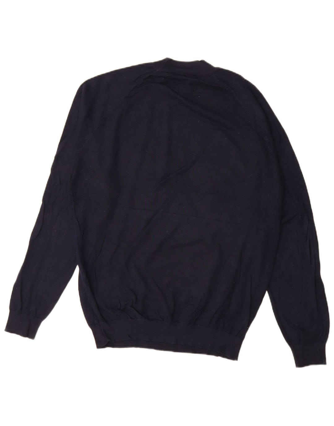 Zara Mens Crew Neck Jumper Sweater Medium Navy Blue Viscose