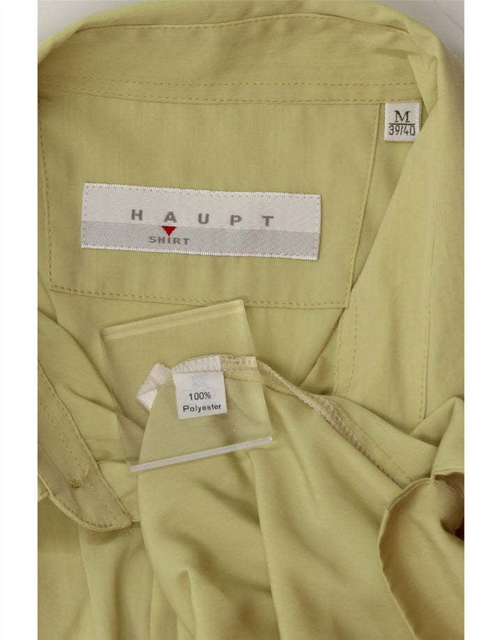 HAUPT Mens Short Sleeve Shirt Size 39/40 Medium Beige Polyester Vintage Haupt and Second-Hand Haupt from Messina Hembry 