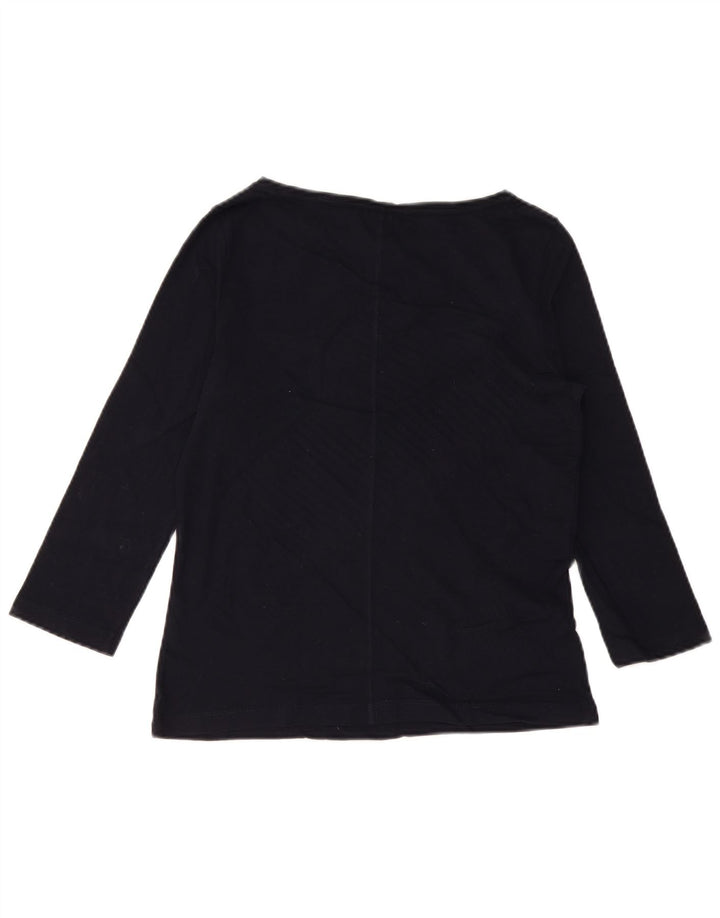 Tommy Hilfiger Womens Top 3/4 Sleeve UK 10 Small Navy Blue