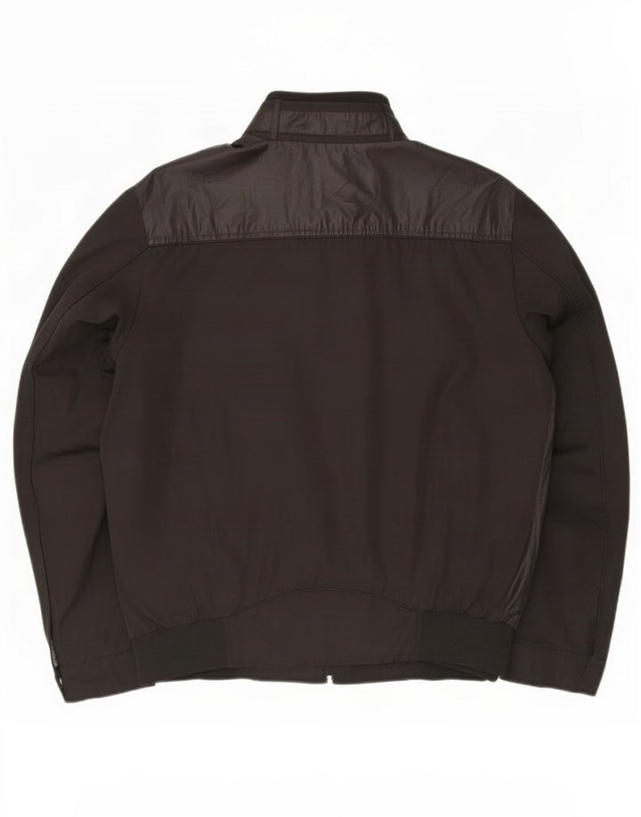 Trussardi Jeans Mens Bomber Jacket IT 54 2XL Black Polyester