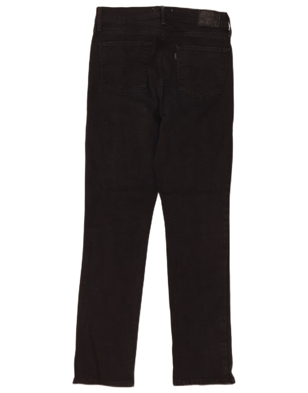 Levi's Womens 724 High Rise Straight Jeans W30 L29 Black Cotton