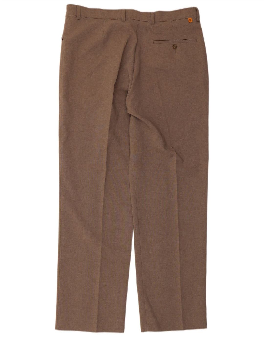 FARAH Mens Straight Casual Trousers W36 L31 Brown Polyester