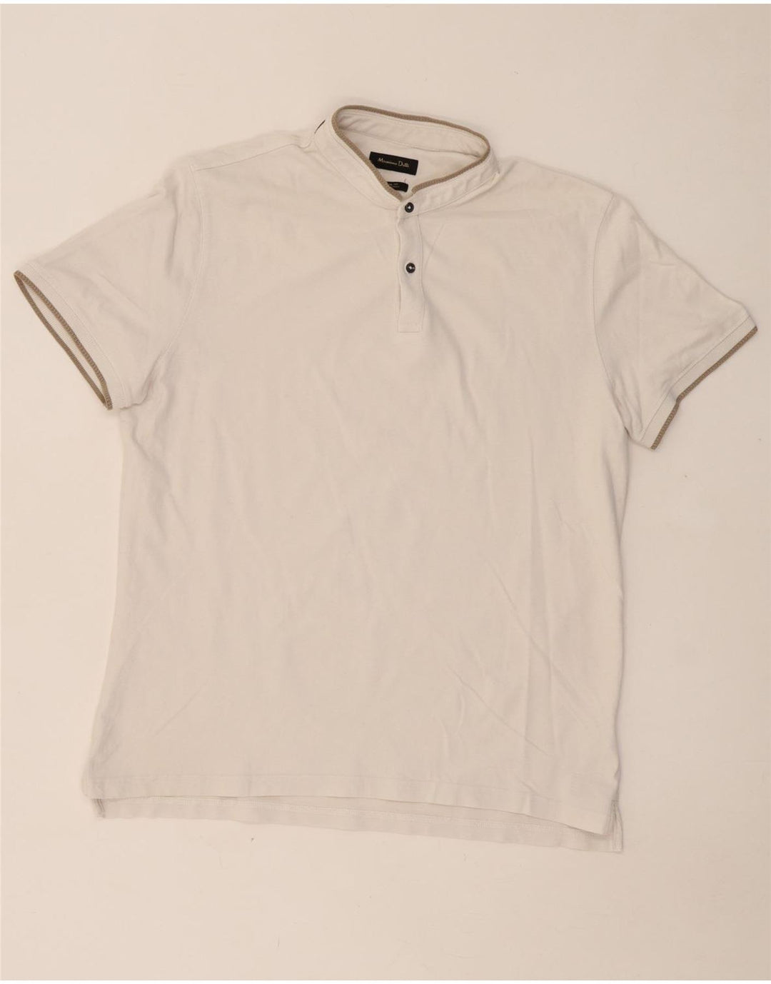 MASSIMO DUTTI Mens Casual Fit Polo Shirt XL White