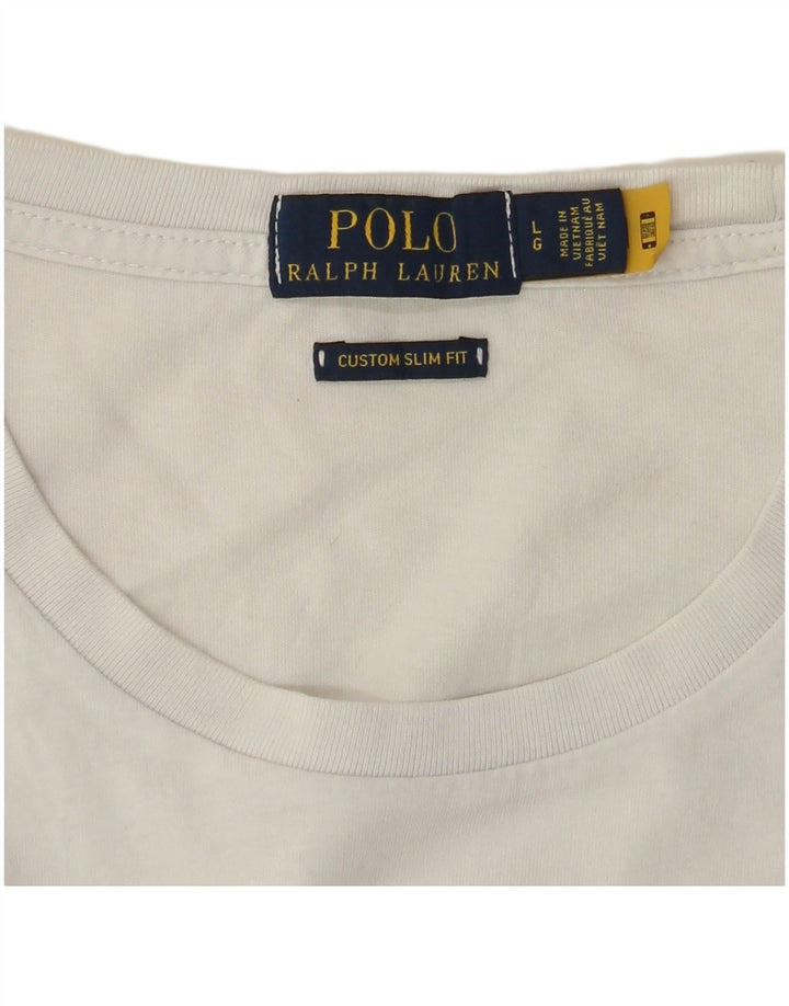 POLO RALPH LAUREN Mens Custom Slim Fit Graphic T-Shirt Top Large White