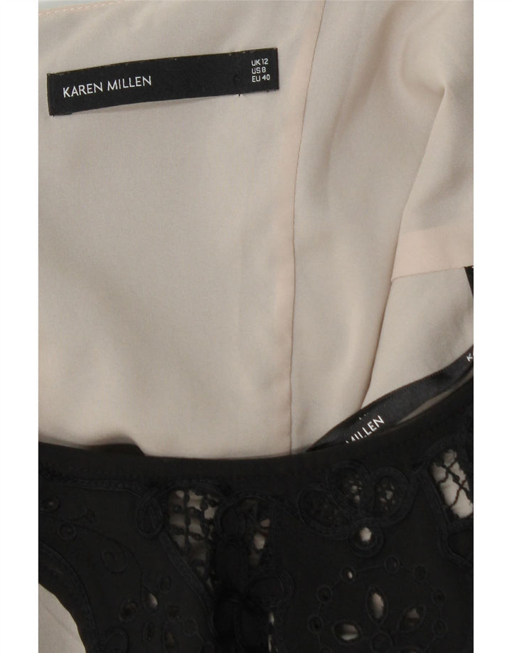 KAREN MILLEN Womens Sleeveless Bodycon Dress UK 12 Medium Black Polyester