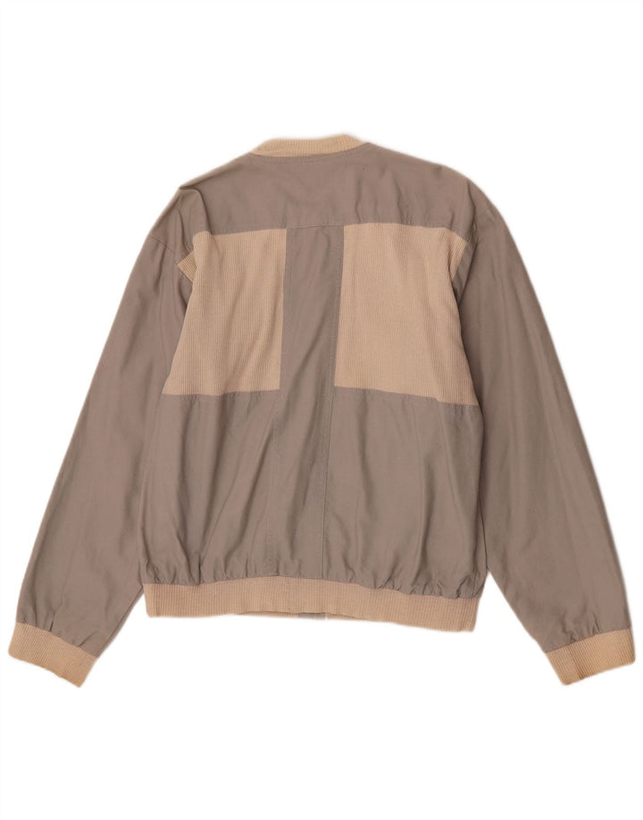 Vintage Mens Bomber Jacket UK 40 Large Grey Colourblock
