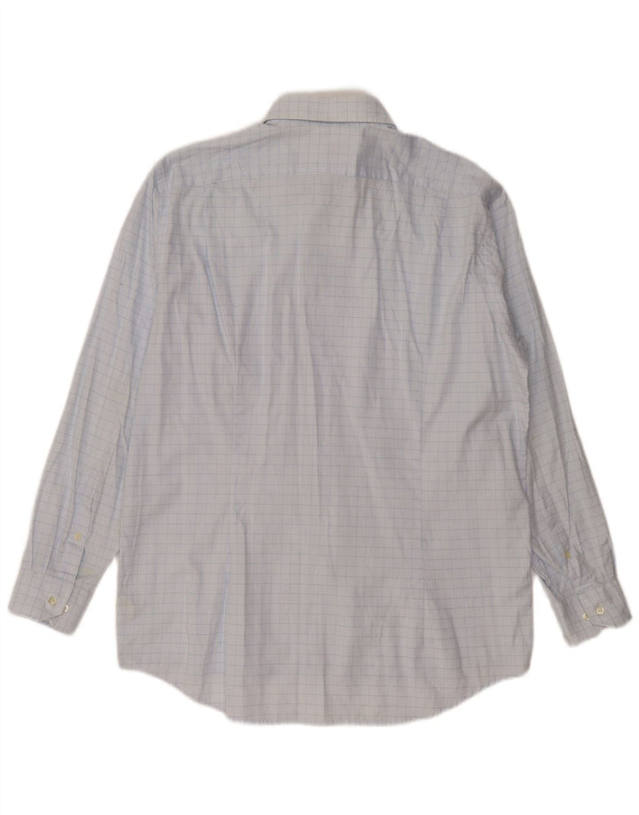 LACOSTE Mens Shirt Size 41 Large Blue Check Cotton