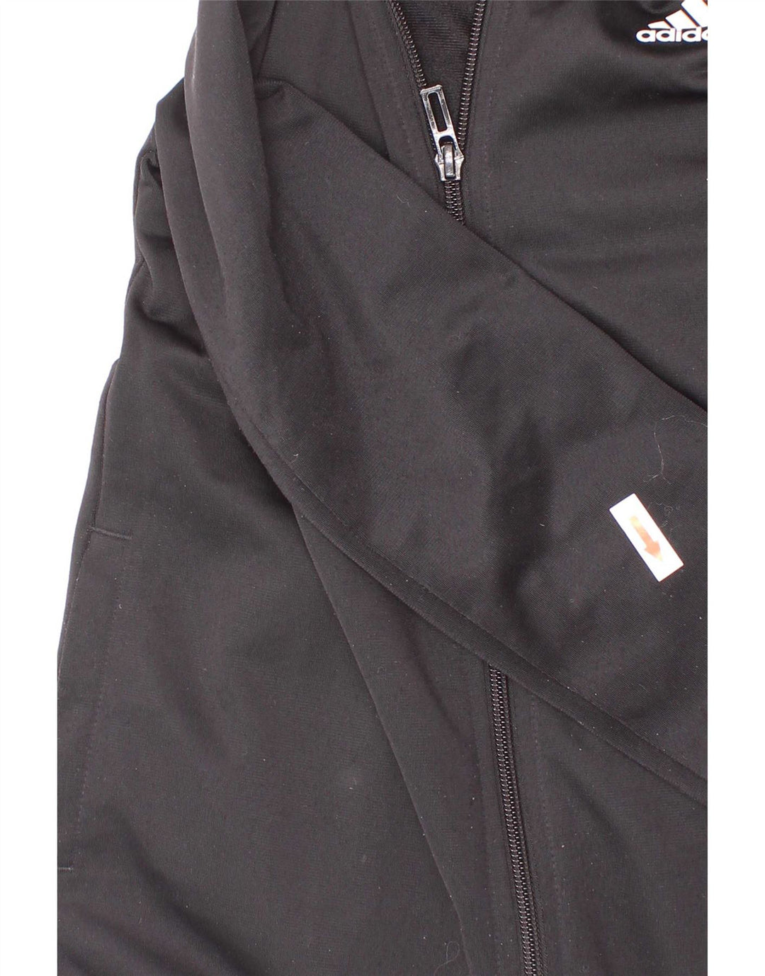 Adidas Boys Graphic Tracksuit Top Jacket 9-10 Years Black Polyester