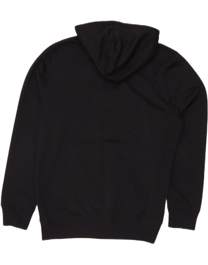 FRENCH CONNECTION Mens Zip Neck Hoodie Jumper XL Black Polyester