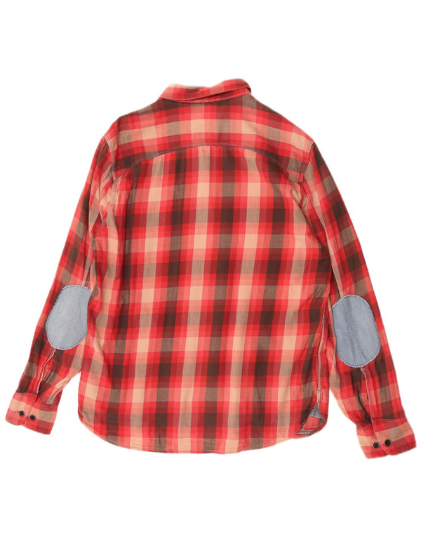 Levi's Mens Flannel Shirt Large Red Check Cotton