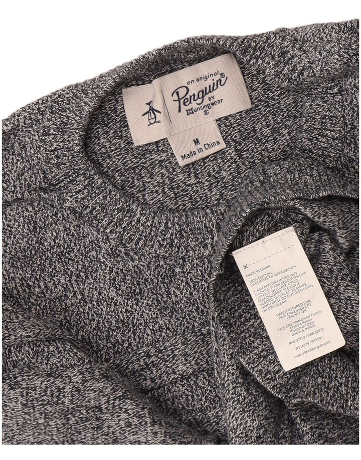 Penguin Mens Crew Neck Jumper Sweater Medium Grey Flecked Cotton