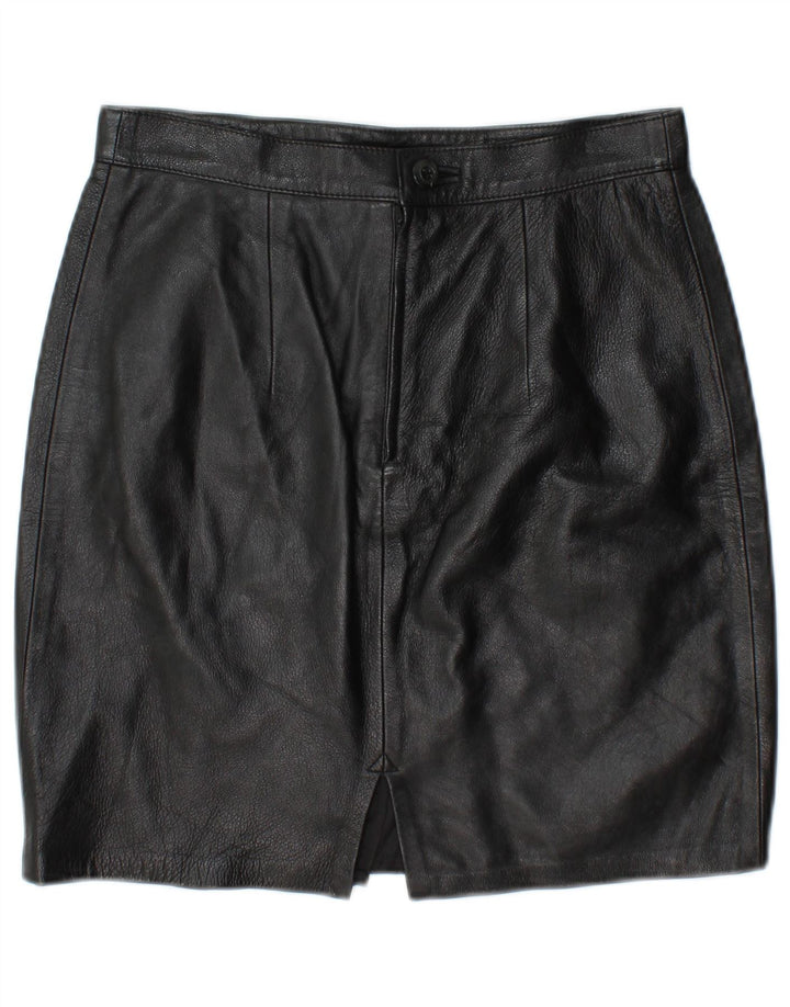 MARY ALBERT Womens Leather Skirt IT 44 Medium W28 Black Leather