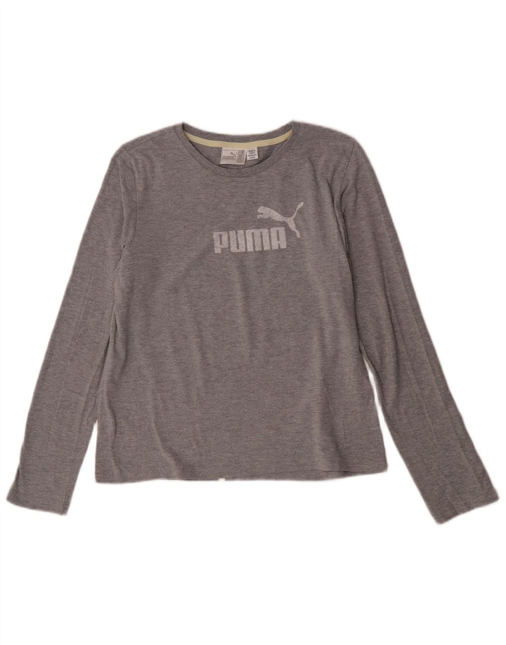 Puma Womens Graphic Top Long Sleeve UK 14 Large Grey