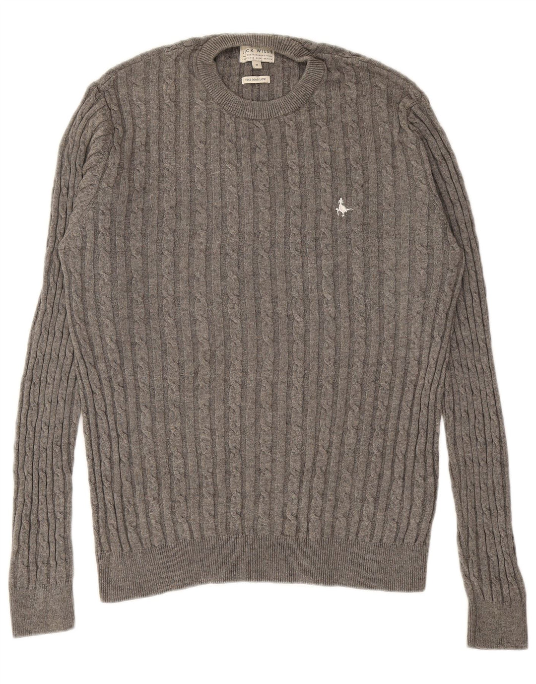 JACK WILLS Mens The Marlow Crew Neck Jumper Sweater Medium Grey