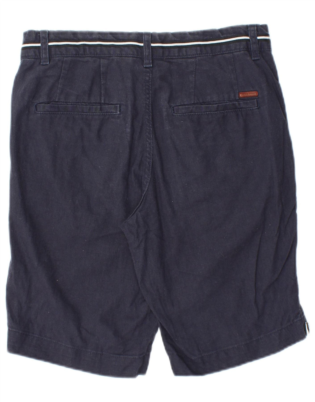 JACK & JONES Mens Regular Fit Chino Shorts XS W28  Navy Blue Linen