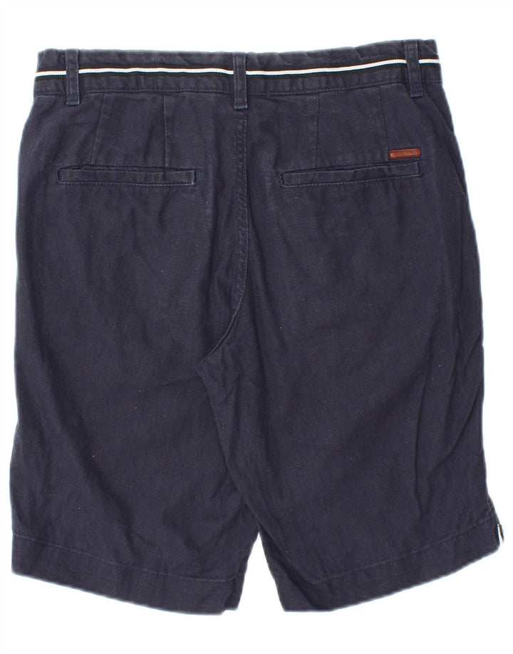 JACK & JONES Mens Regular Fit Chino Shorts XS W28  Navy Blue Linen