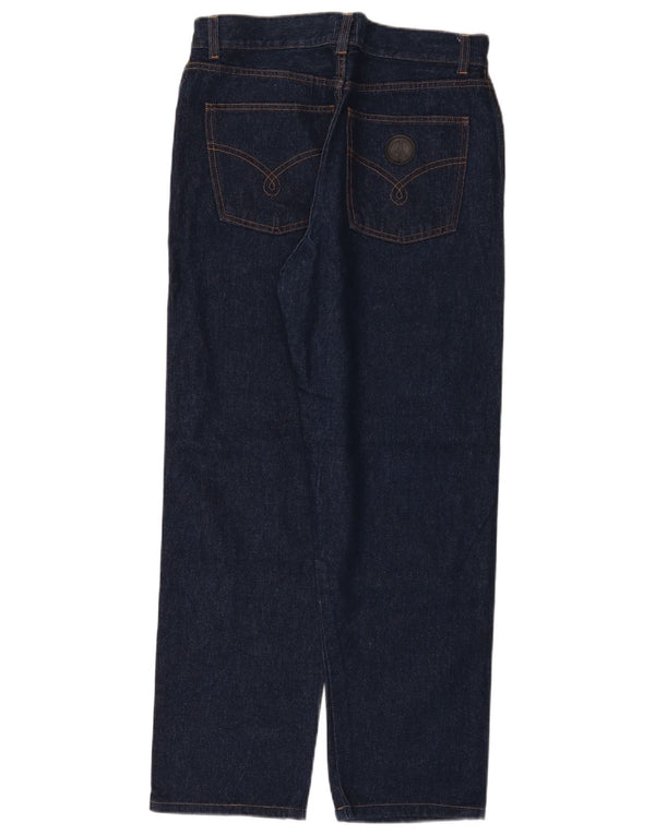 Moschino Womens Loose Fit Straight Jeans W33 L29 Navy Blue Cotton
