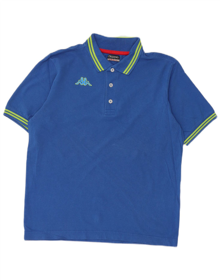 Kappa Mens Polo Shirt Small Blue Striped Cotton