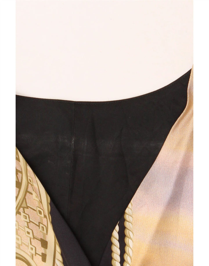 VINTAGE Womens Abstract Pattern Waistcoat UK 14 Medium Black Vintage Vintage and Second-Hand Vintage from Messina Hembry 