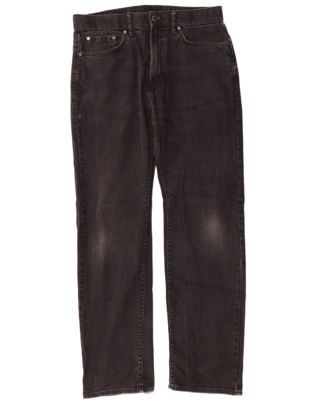 Marks & Spencer Mens Regular Straight Jeans W32 L31 Black Cotton