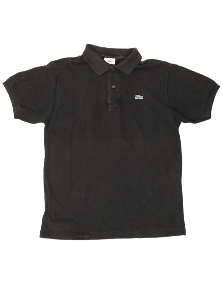 LACOSTE Mens Polo Shirt Size 4 Medium Black Cotton