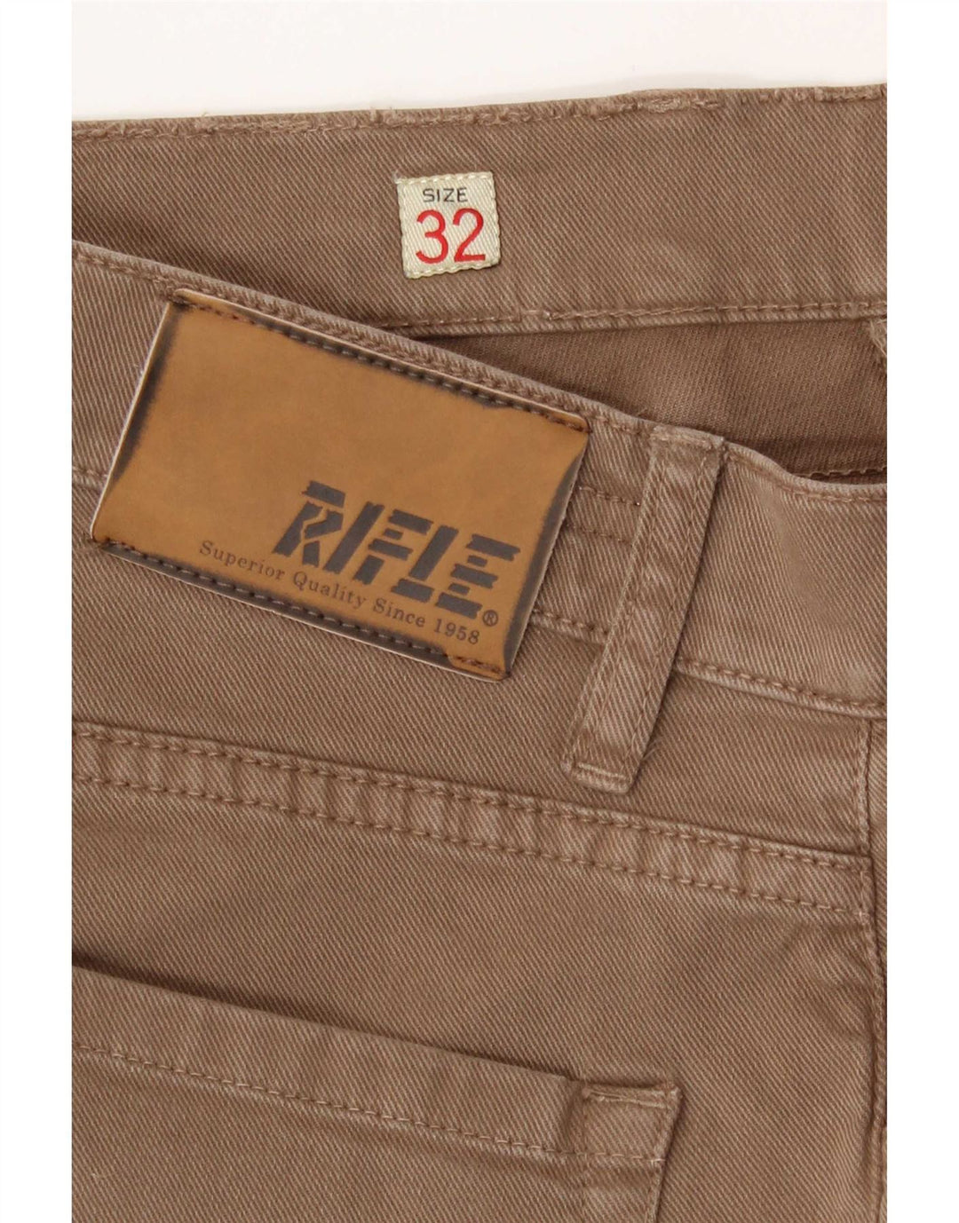 Rifle Womens Slim Jeans W32 L34 Beige Cotton