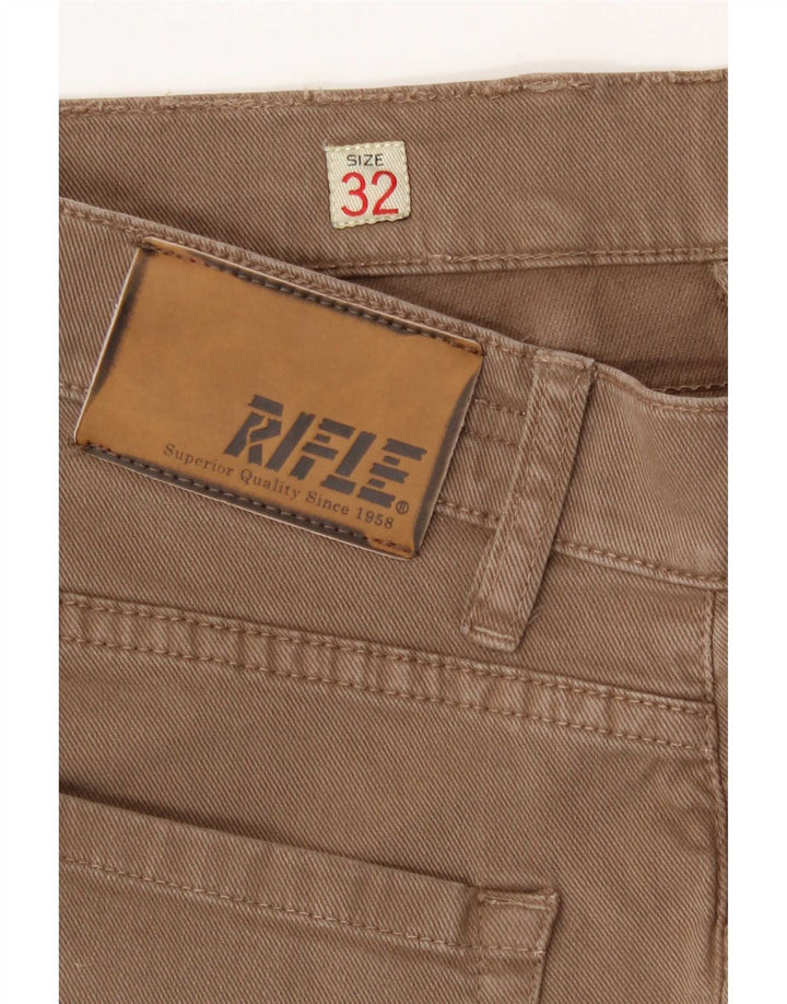 Rifle Womens Slim Jeans W32 L34 Beige Cotton
