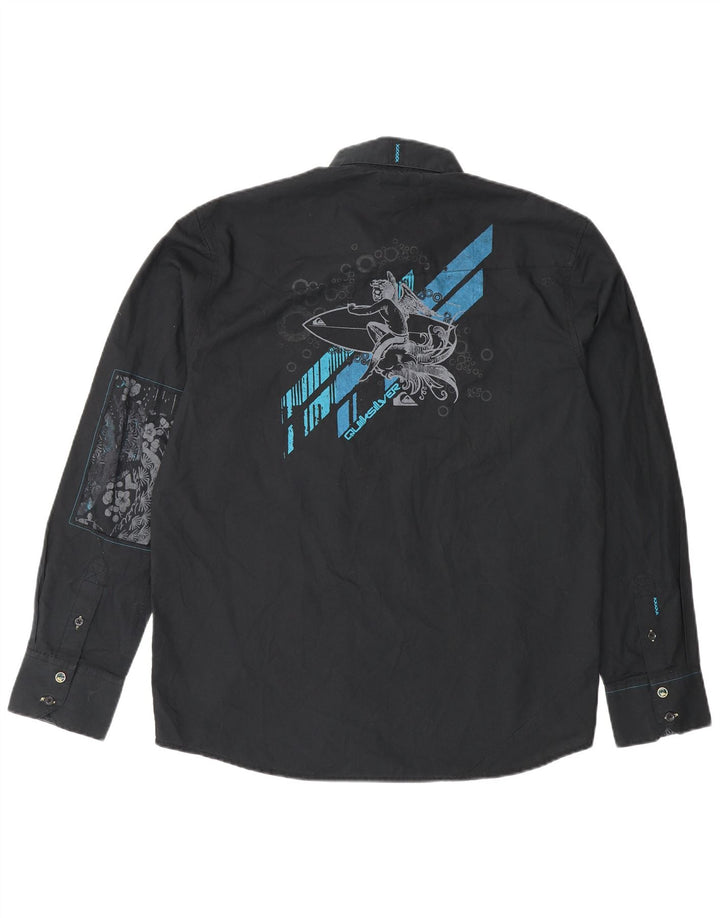 Quiksilver Mens Graphic Shirt Small Black Polyester