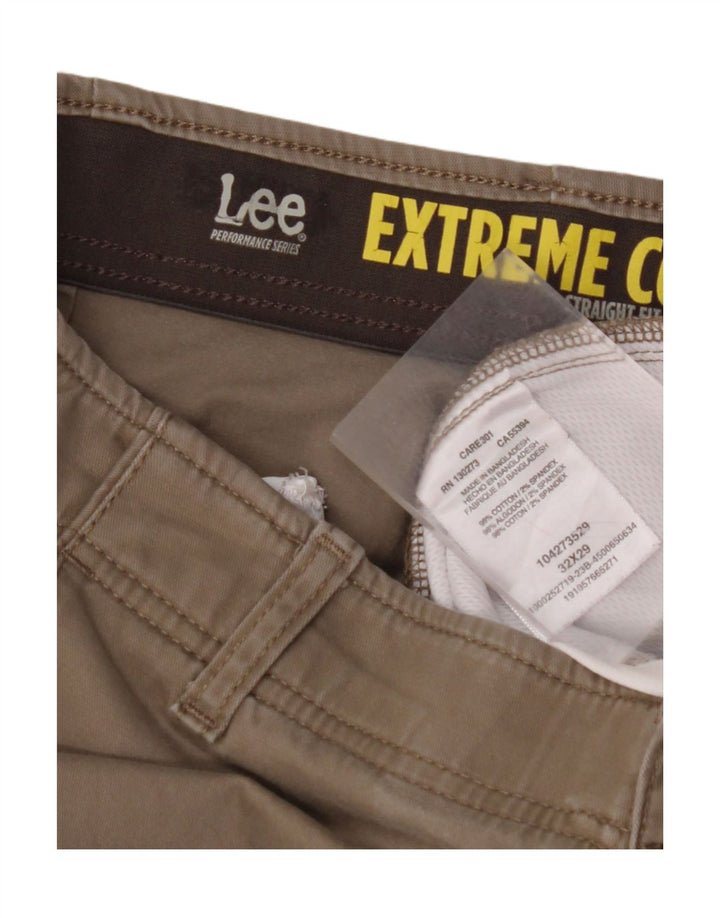 LEE Mens Extreme Comfort Straight Chino Trousers W32 L29 Beige Cotton