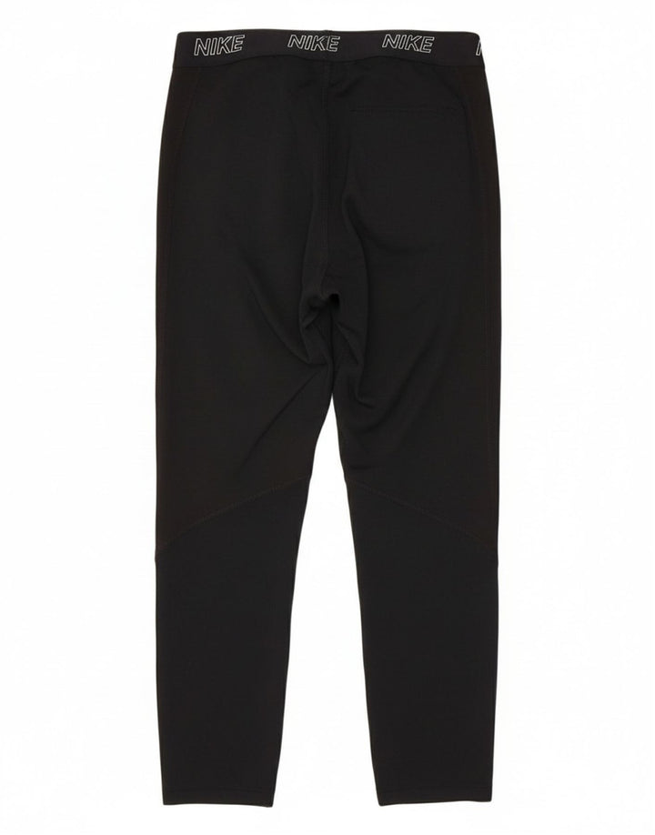 NIKE Womens Dri Fit Crop Graphic Leggings UK 12 Medium  Black