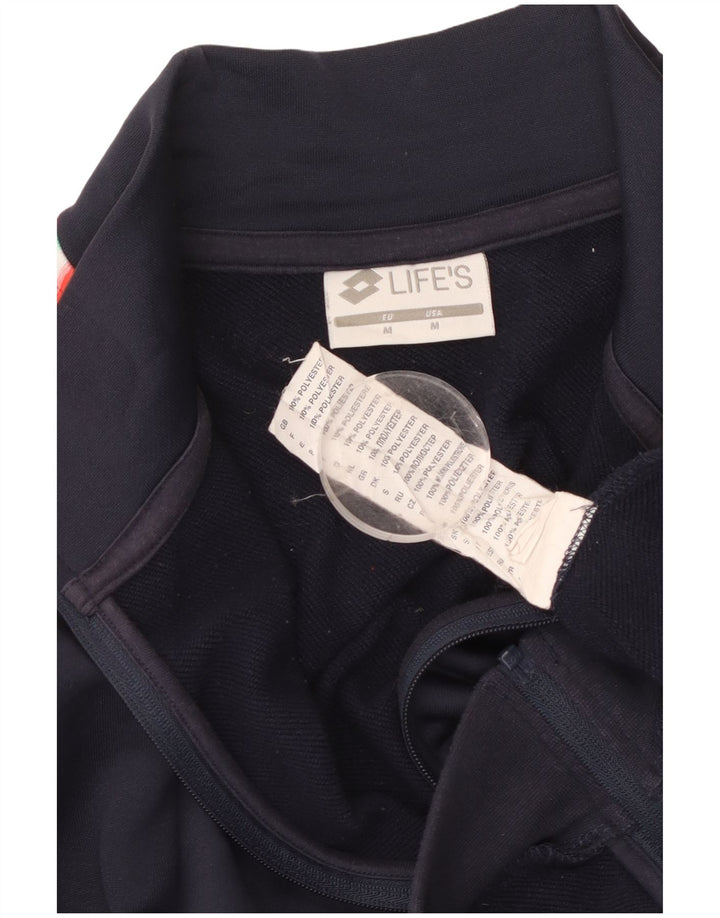 LOTTO Womens Tracksuit Top Jacket UK 14 Medium Navy Blue Colourblock