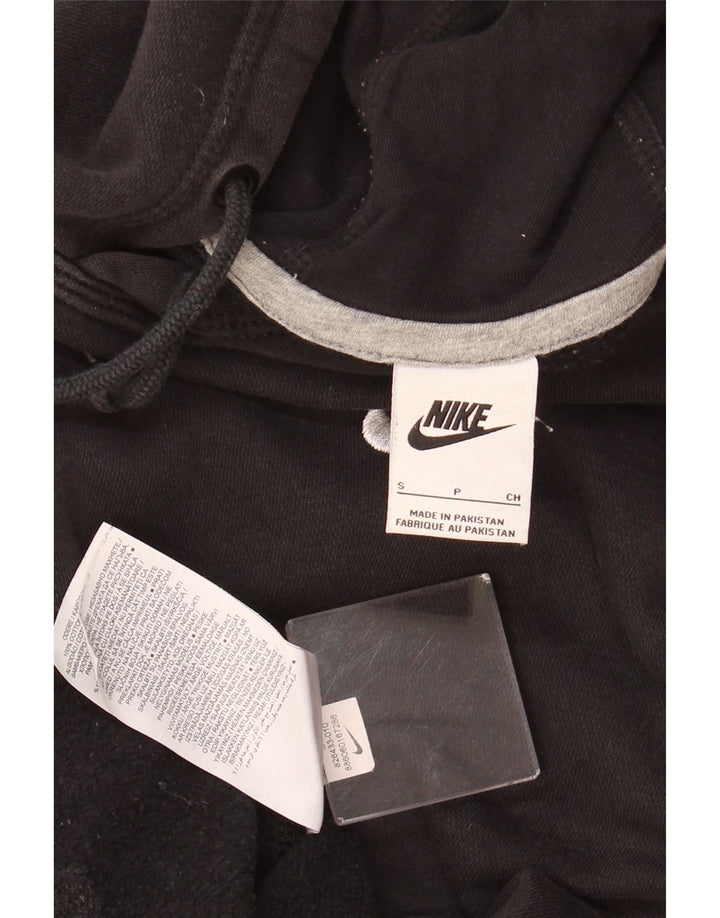 NIKE Mens Hoodie Jumper Small Black Cotton