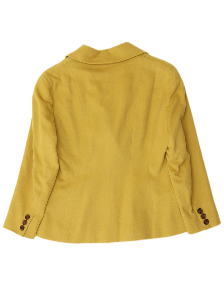 Trussardi Womens 3/4 Sleeve Blazer Jacket IT 42 Medium Yellow