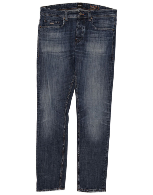Hugo Boss Mens Taber Tapered Jeans W34 L32 Blue Cotton