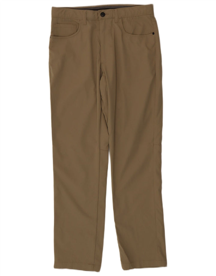 Lee Mens Straight Casual Trousers W32 L32 Beige Polyester