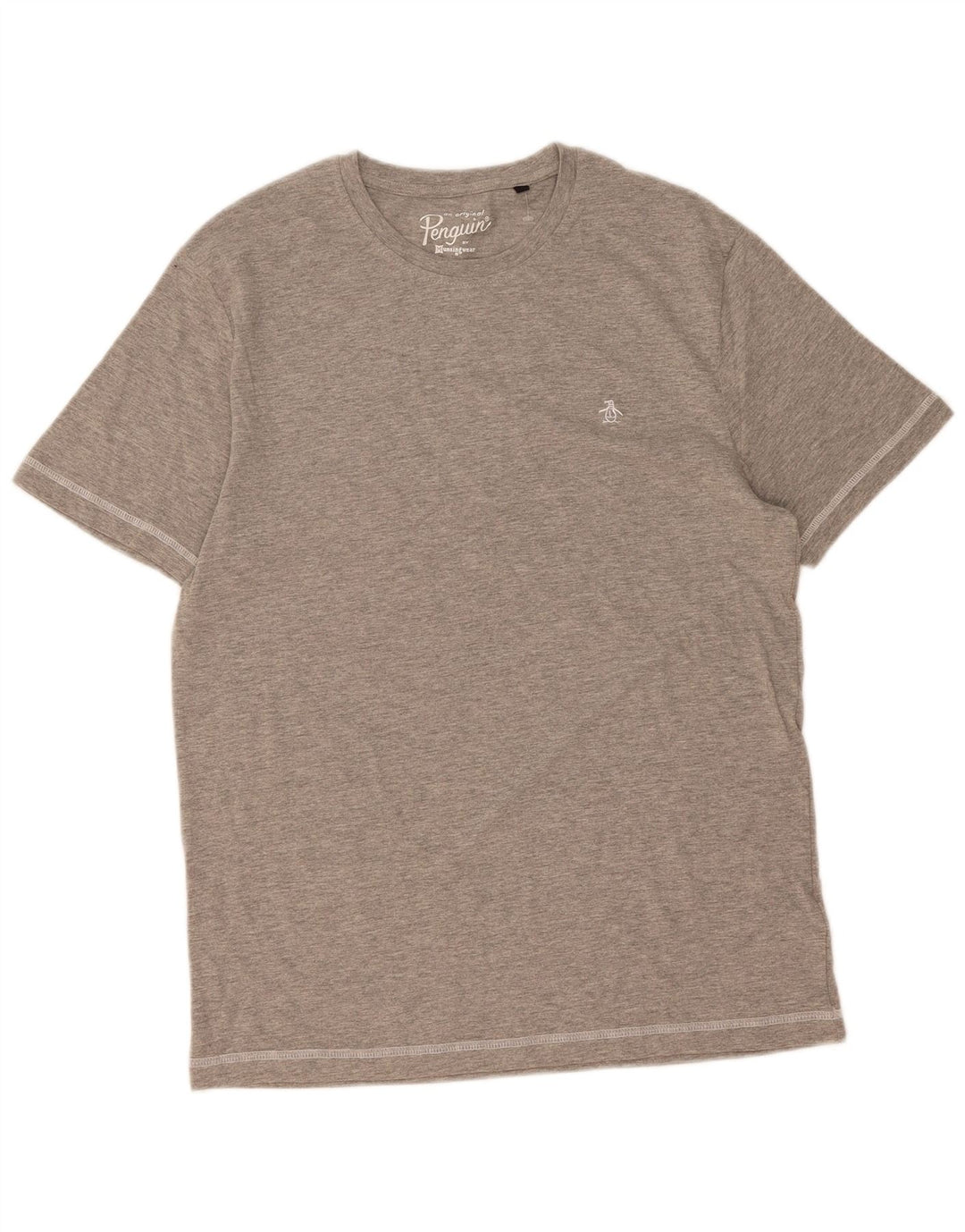 PENGUIN Mens T-Shirt Top Large Grey Cotton