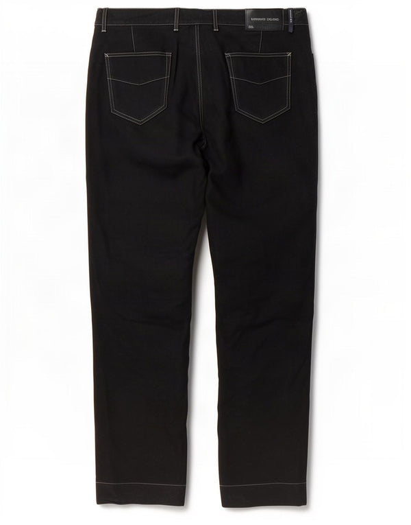Trussardi Mens Straight Chino Trousers IT 52 XL W36 L34 Black Cotton