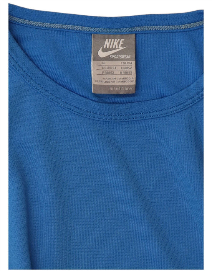 NIKE Mens Fit Dry T-Shirt Top UK 39/41 Medium Blue