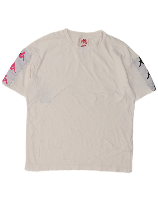 Kappa Mens Graphic T-Shirt Top Medium White Cotton