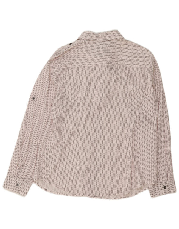 Dkny Womens Military Shirt UK 16 Large White Argyle/Diamond Cotton