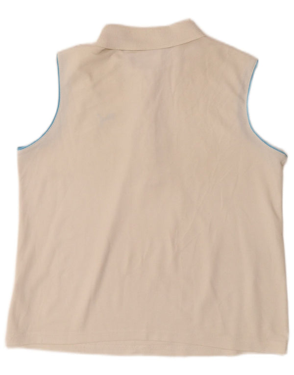 PUMA Womens Sleeveless Polo Shirt UK 14 Medium  Off White