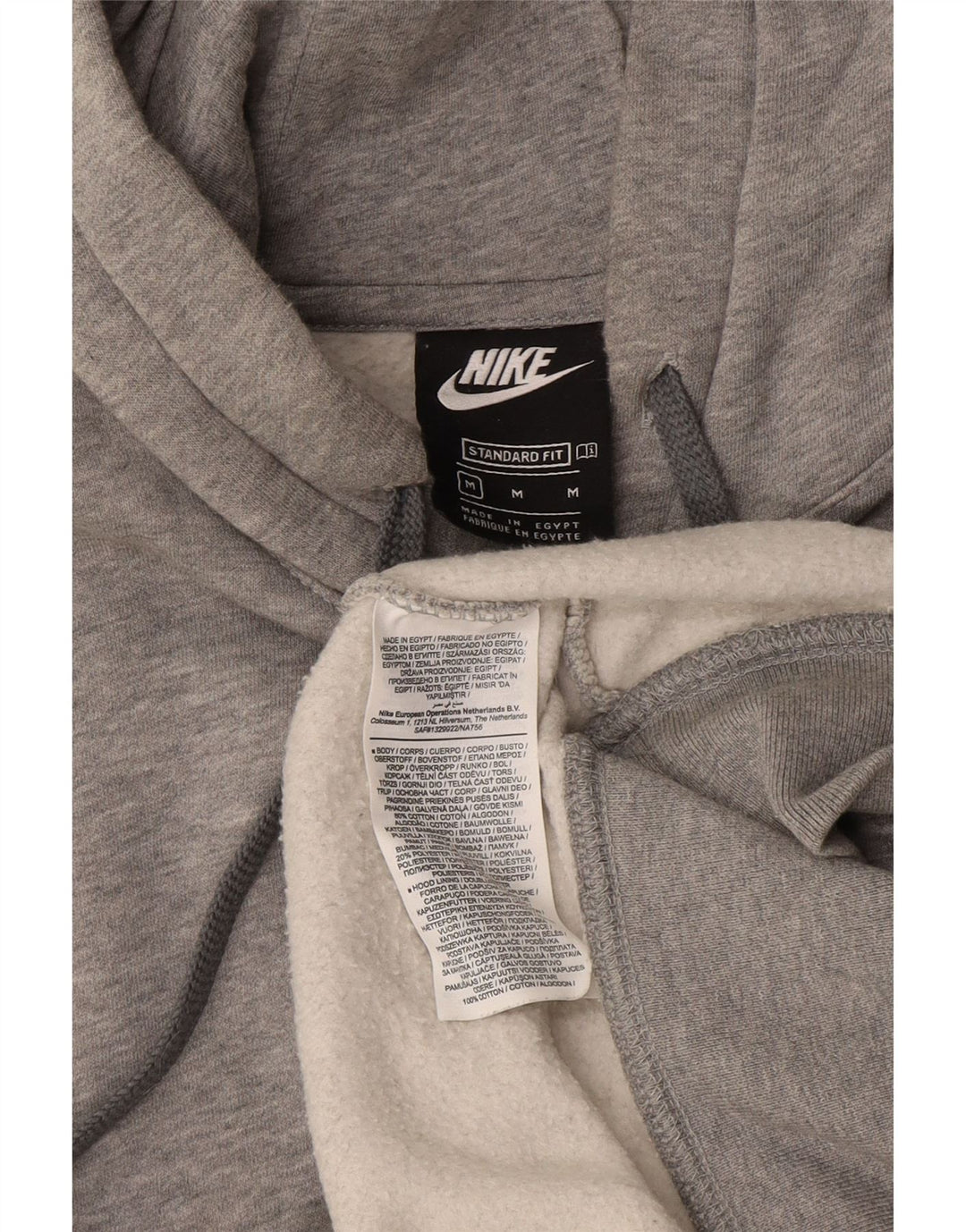 Nike Mens Graphic Standard Fit Hoodie Jumper Medium Grey Flecked Cotton