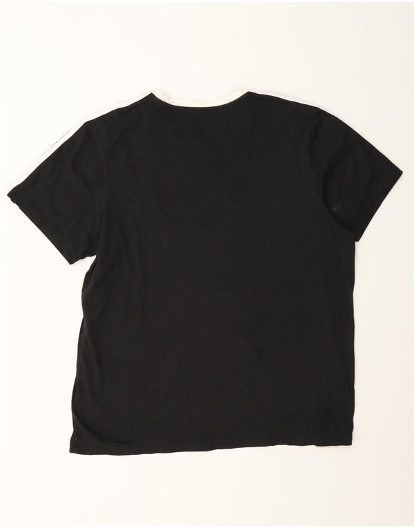 Adidas Womens T-Shirt Top UK 16/18 Large Black Cotton