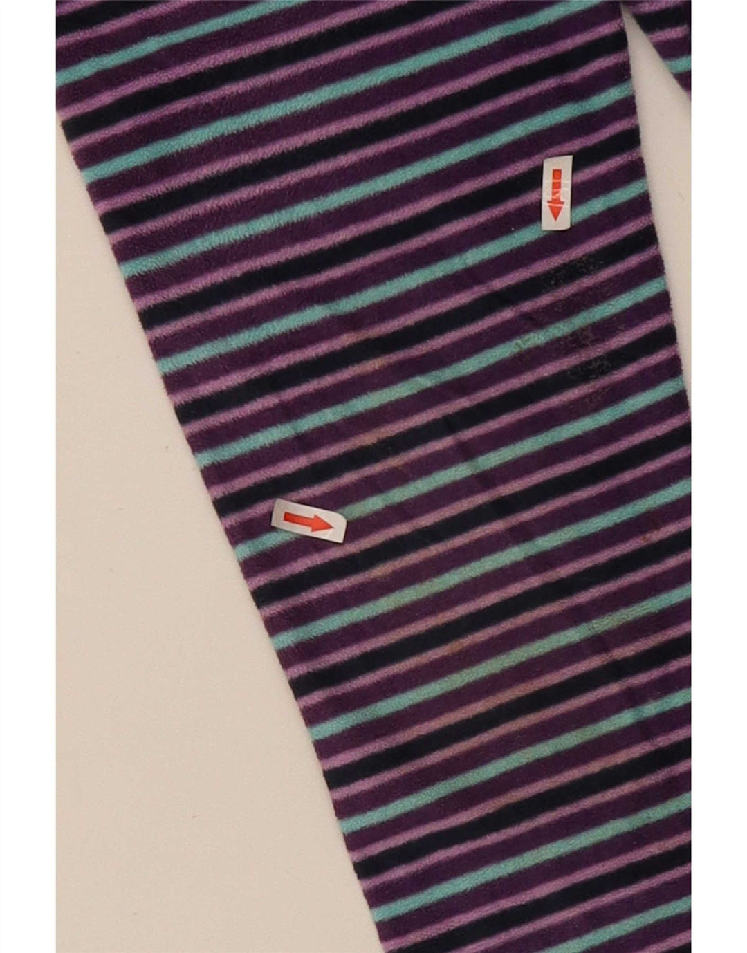 Marks & Spencer Womens Fleece Jacket UK 22 2XL Purple Striped Polyester