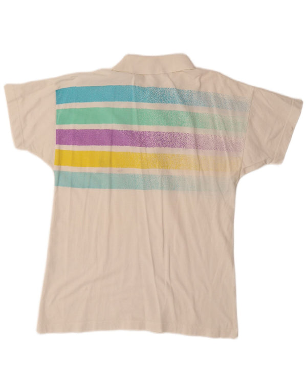 SERGIO TACCHINI Mens Polo Shirt Small White Striped Cotton