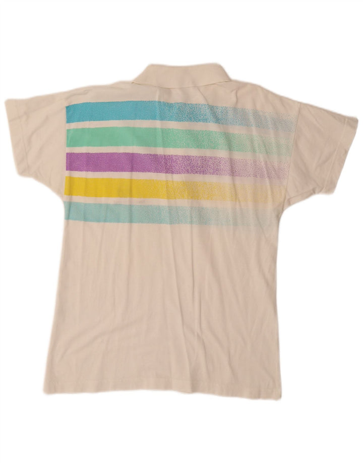 SERGIO TACCHINI Mens Polo Shirt Small White Striped Cotton