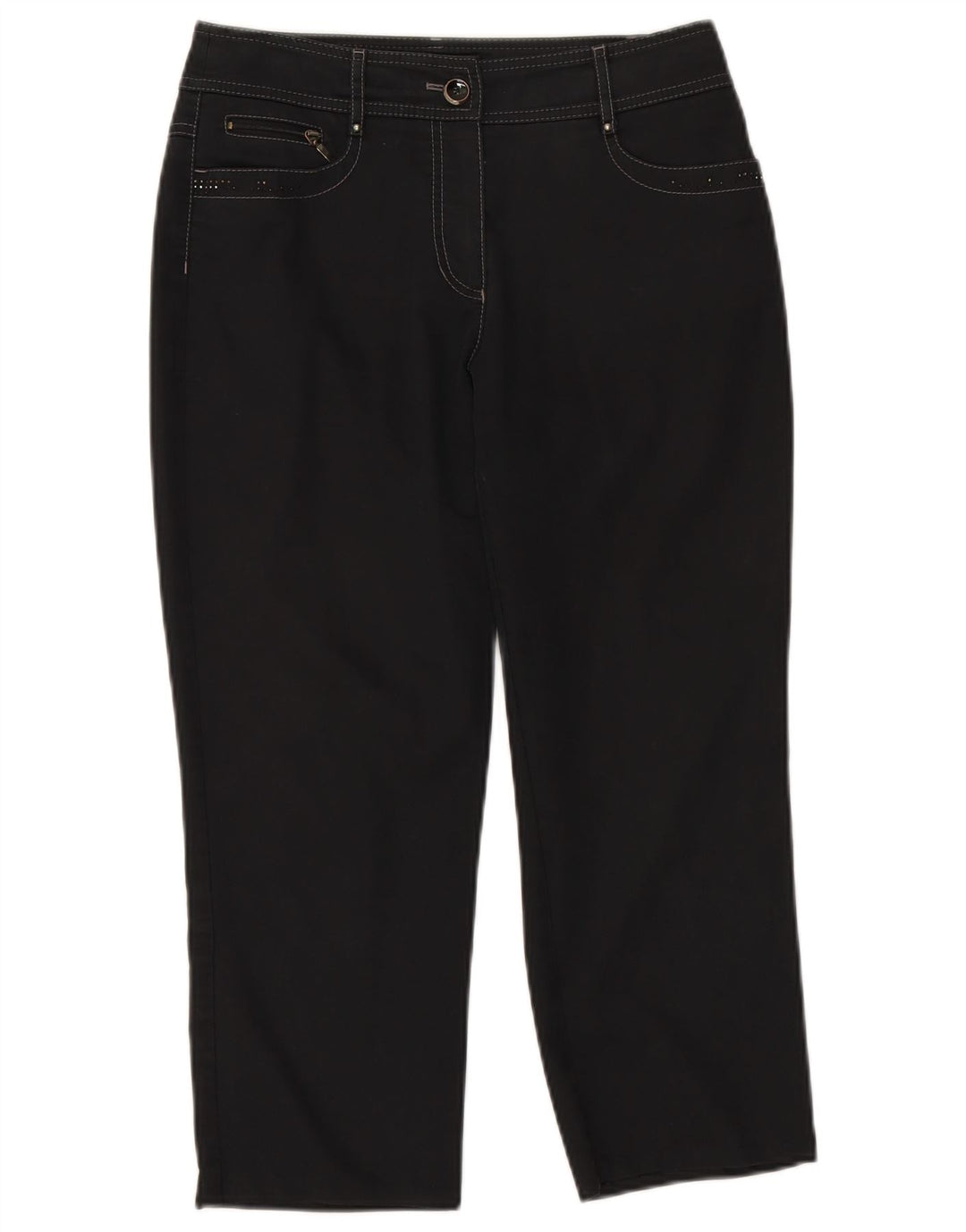 GERRY WEBER Womens Straight Cropped Trousers W30 L23 Black