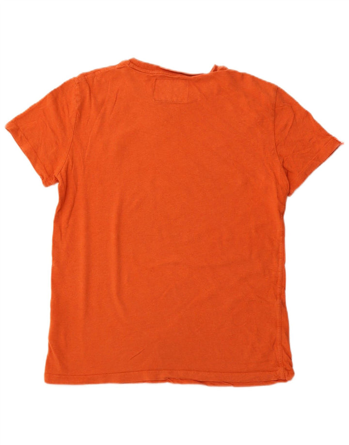 Superdry Mens Graphic T-Shirt Top Small Orange Cotton